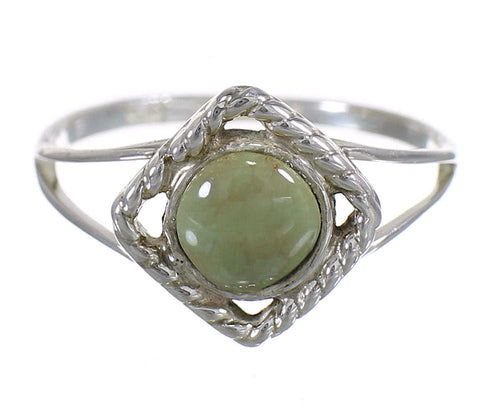 Genuine Sterling Silver Southwest Turquoise Ring Size 6-1/4 YX73860